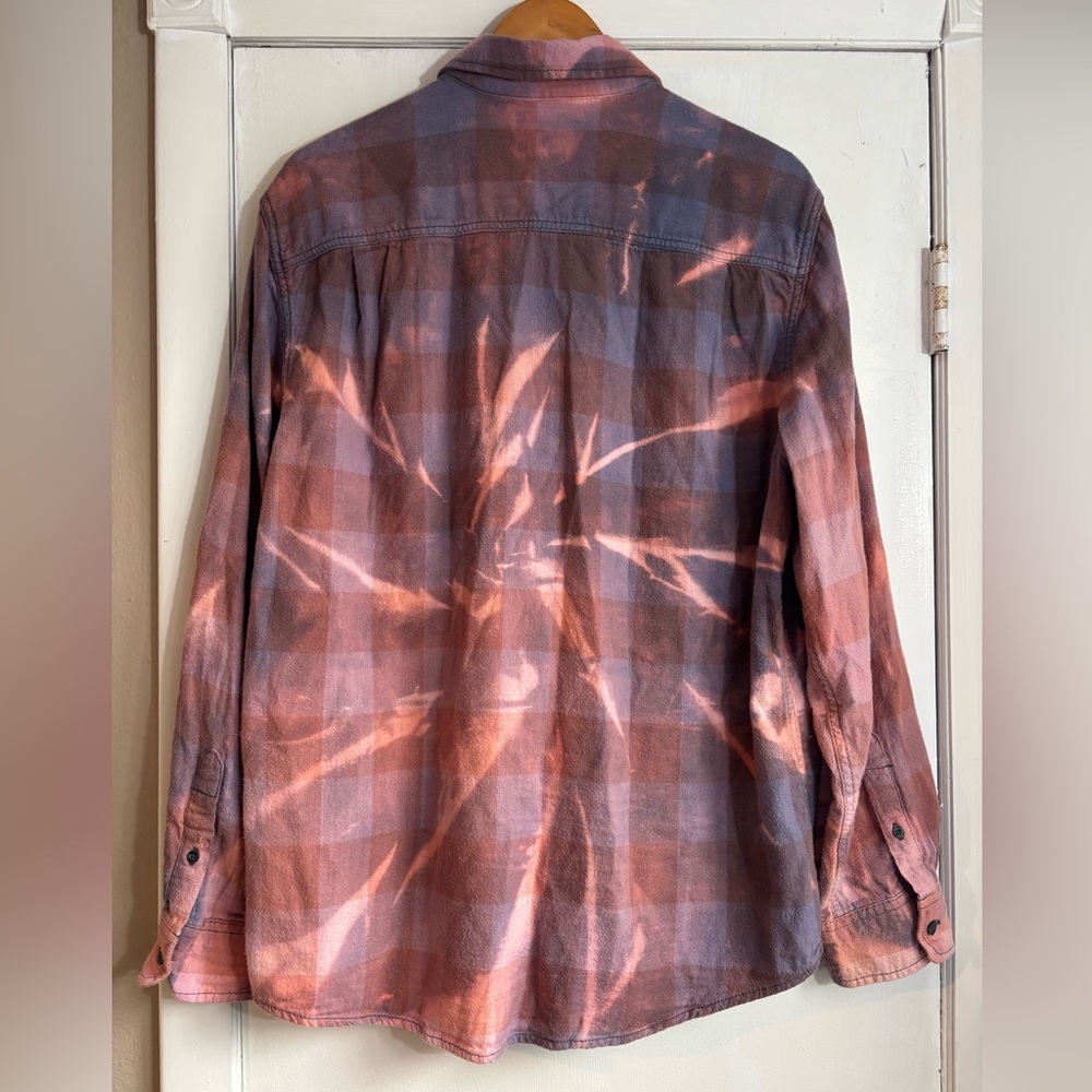 Tie-Dye Plaid Button-Up Shirt - Picture 5 of 5